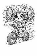 Free Mimi Fast Bike Coloring Page