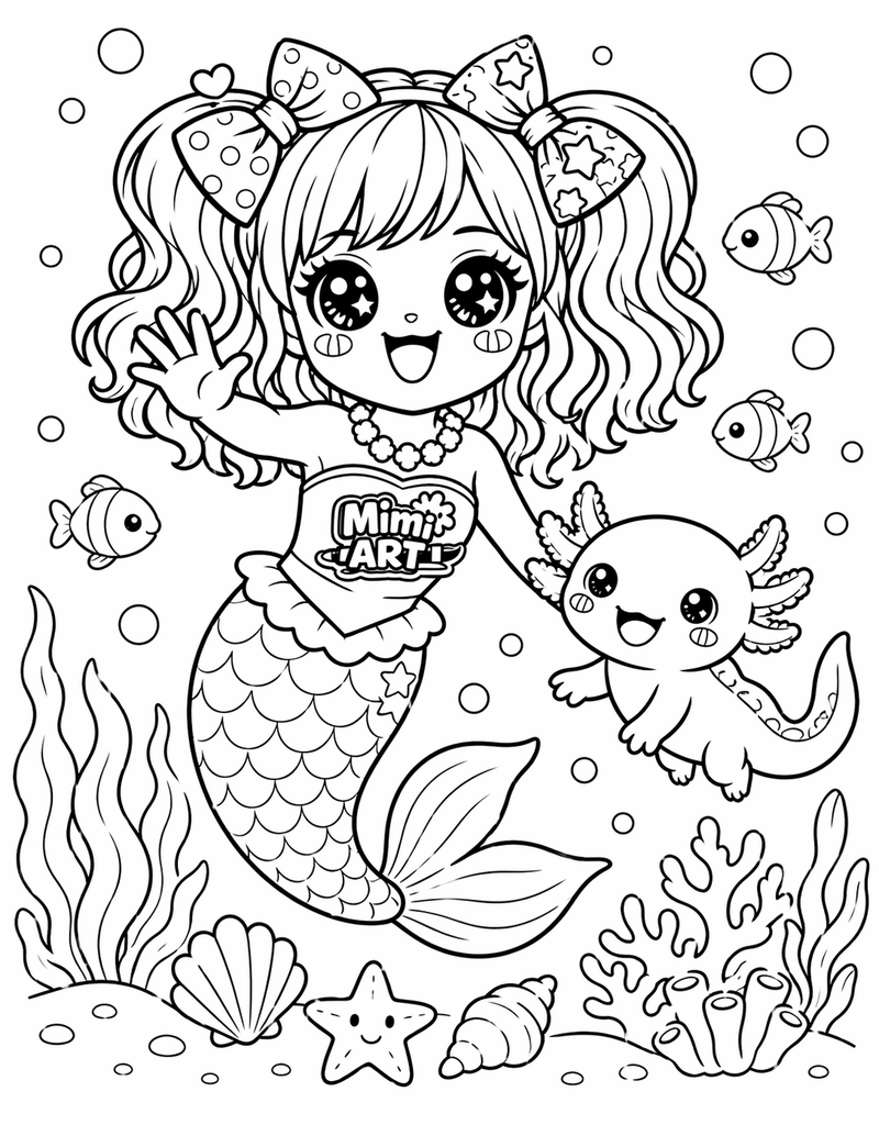 Free Mimi Mermaid Coloring Page