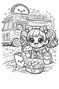 Free Mimi Taco Truck Coloring Page