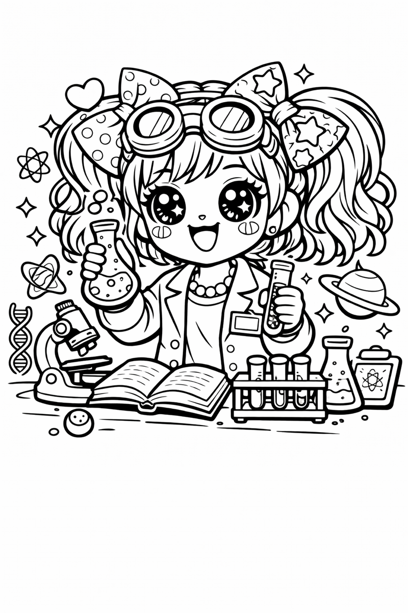 Free Mimi Science Lab Coloring Page