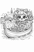 Free Mimi Spaghetti Boat Ride Coloring Page