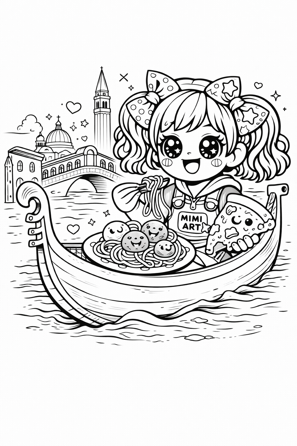 Free Mimi Spaghetti Boat Ride Coloring Page