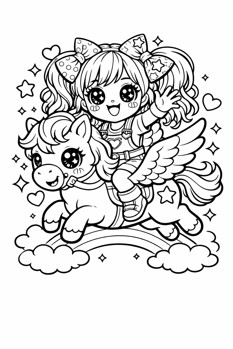 Free Mimi Unicorn Coloring Page